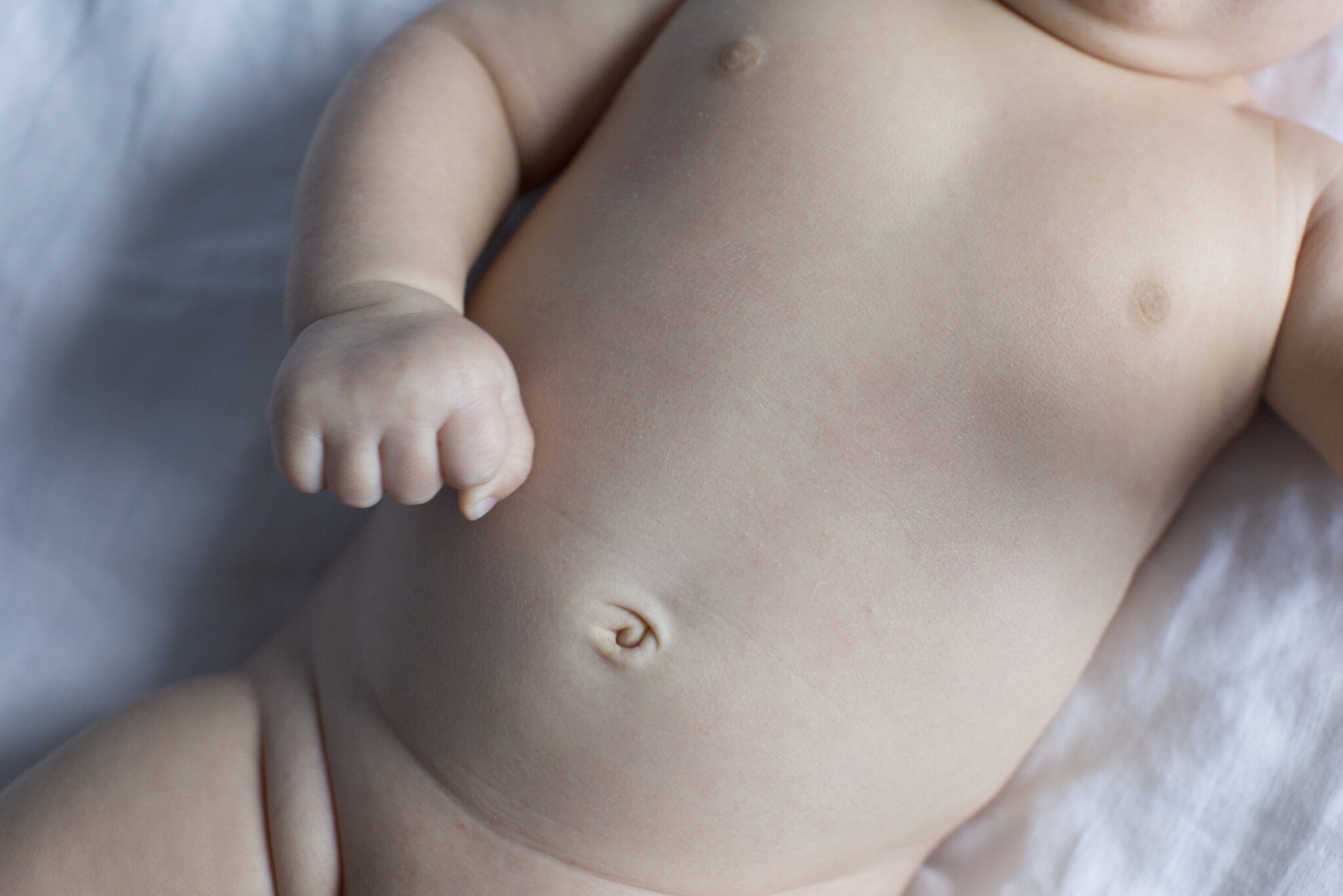 Up close of baby mid-section