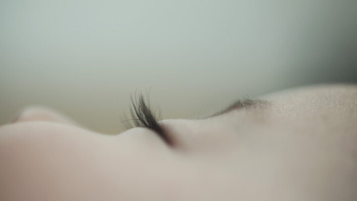 baby sleeping,eye close-up